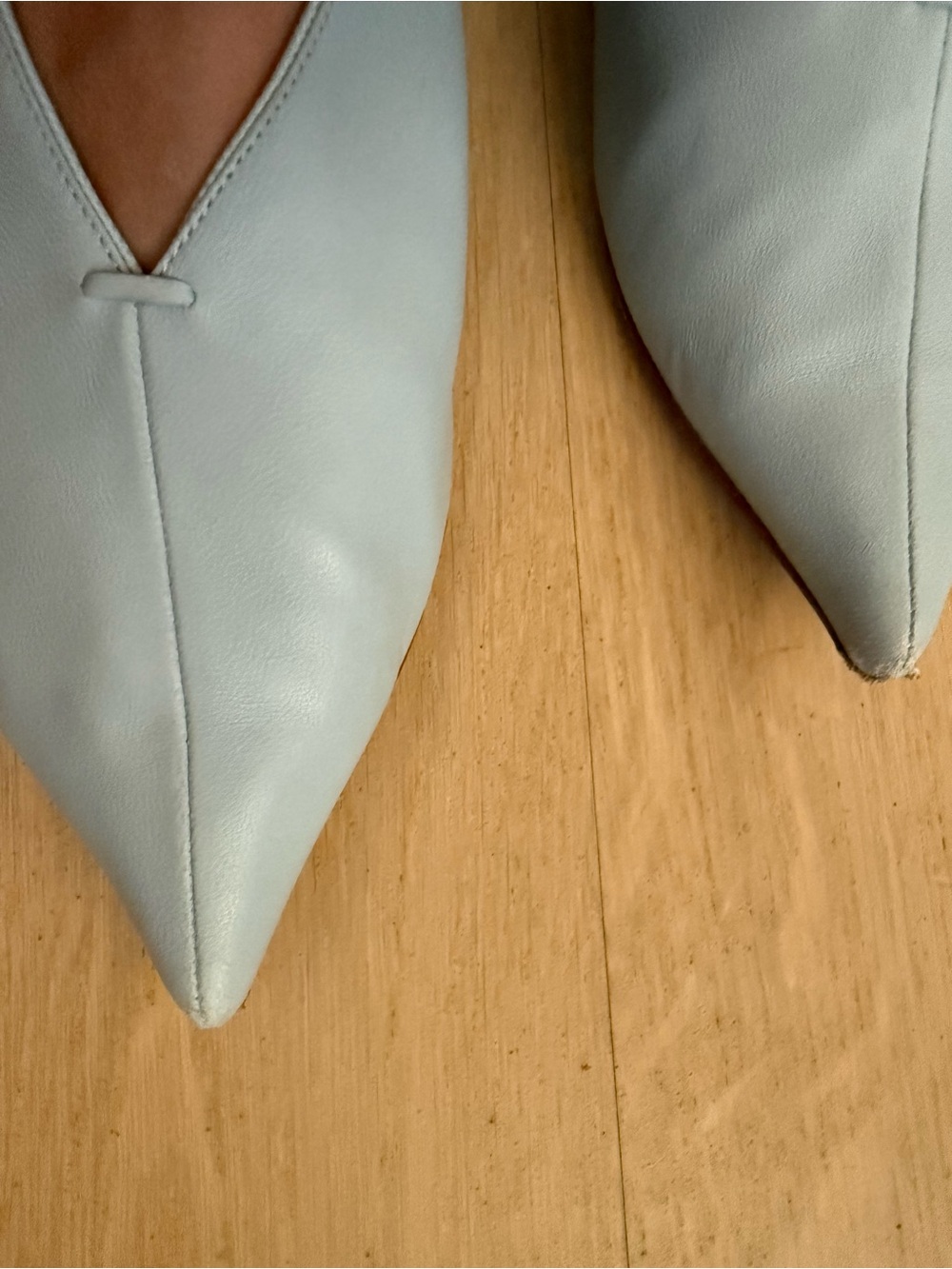 EUC Old Celine Phoebe Philo Babouche Soft Leather Pointed Flats Pale Blue 37.5 - Picture 3 of 7